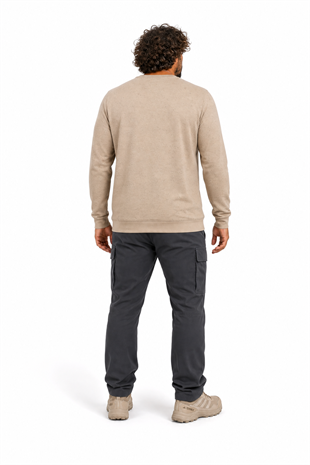 Starbattal Büyük Beden Sweatshirt Bisiklet Yaka Deri Arma 22703-2151