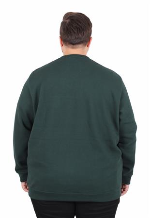 Starbattal Büyük Beden Bisiklet Yaka Cepli Sweat Double Face Pike 25702 NEFTI