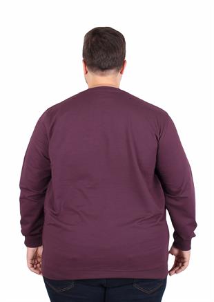 Starbattal Büyük Beden Sıfır Yaka Classic Sweat 23216 MURDUM