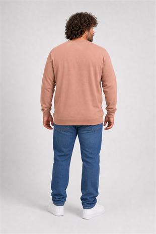 Starbattal Büyük Beden Selanik V Yaka Classic Sweat 23201 S.KAHVE
