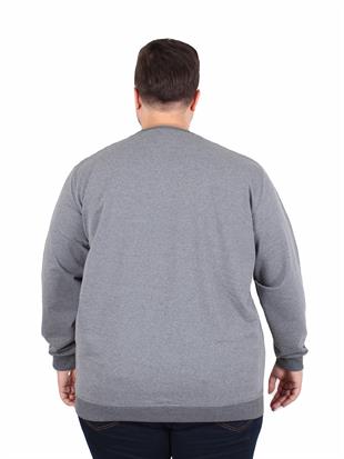 Starbattal Büyük Beden Sıfır Yaka Classic Sweat 23216 ANTRASIT