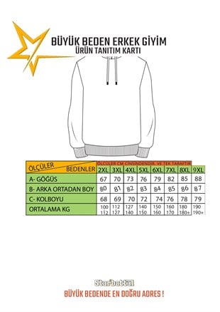 Starbattal Büyük Beden Erkek Sweat Just 22733 EKRU