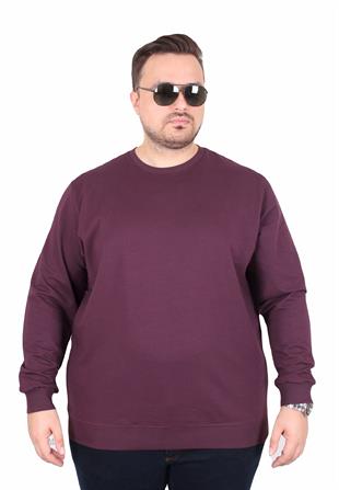 Starbattal Büyük Beden Sıfır Yaka Classic Sweat 23216 MURDUM