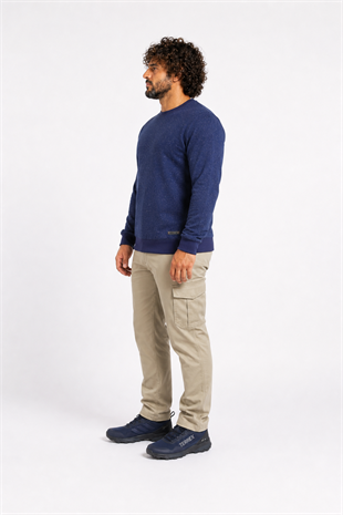 Starbattal Büyük Beden Sweatshirt Bisiklet Yaka Deri Arma 22703-2127