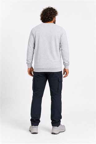 Starbattal Büyük Beden Sweatshirt Bisiklet Yaka Deri Arma 22703-2135
