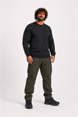 Starbattal Büyük Beden Sweatshirt Bisiklet Yaka Deri Arma 22703-2119