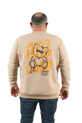 Starbattal Büyük Beden Erkek Sweat Zero 22732 BEJ