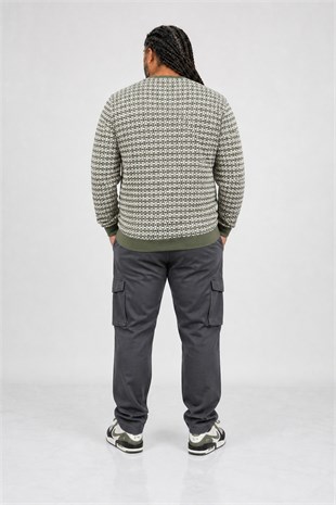 Starbattal Büyük Beden Erkek Bisiklet Yaka Sweatshirt 22715-771