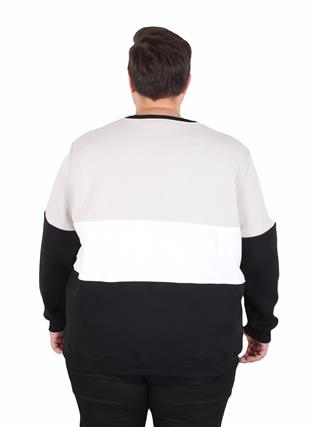 Starbattal Büyük Beden Bisiklet Yaka 3ip Sweat Chao Ku 25721 GRI