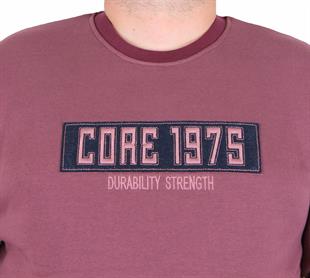 Starbattal Erkek Büyük Beden Sıfır Yaka 3ip Sweat Core 1975 24209 Eflatun