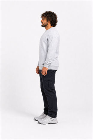 Starbattal Büyük Beden Sweatshirt Bisiklet Yaka Deri Arma 22703-2135