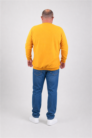 Starbattal Büyük Beden Selanik V Yaka Classic Sweat 23201 HARDAL