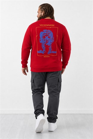 Starbattal Büyük Beden Erkek Sweat MalcolmX 22735 BORDO