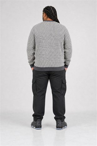 Starbattal Büyük Beden Erkek Bisiklet Yaka Sweatshirt 22715-785