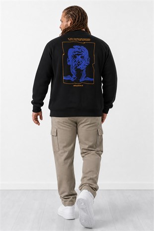 Starbattal Büyük Beden Erkek Sweat MalcolmX 22735 SIYAH