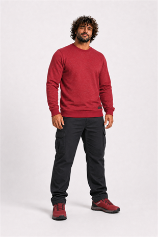 Starbattal Büyük Beden Sweatshirt Bisiklet Yaka Deri Arma 22703-2143