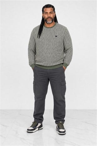 Starbattal Büyük Beden Erkek Bisiklet Yaka Sweatshirt 22715-771