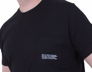 Starbattal Erkek Büyük Beden Sıfır Yaka Tişört Cepli 26145 SIYAH