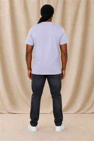 Starbattal Erkek Büyük Beden Likralı Basic V Yaka Tişört 11170 GRI