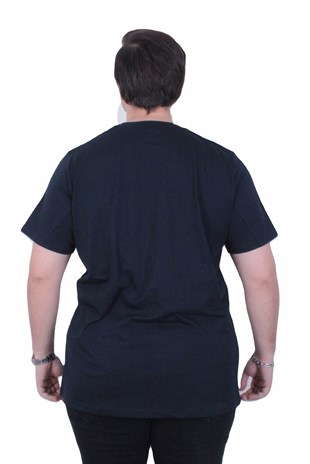 Starbattal Erkek Büyük Beden Sıfır Yaka Tişört Cepli 26145 LACIVERT