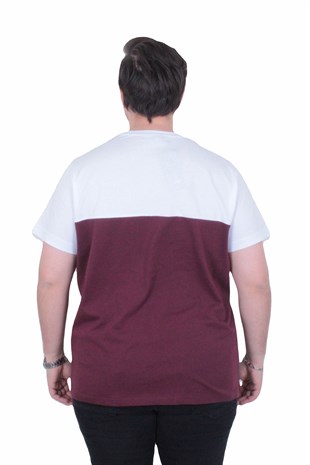 Starbattal Erkek Büyük Beden Sıfır Yaka Tişört Cepli Parçalı 26144 MURDUM