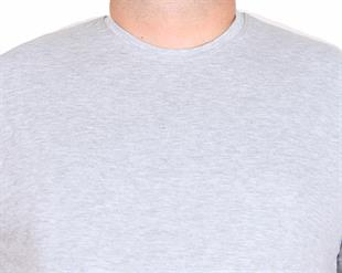 Starbattal Erkek Büyük Beden Likralı Basic Sıfır Yaka Tişört 11160 GRI MELANJ