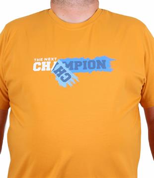 Starbattal Erkek Büyük Beden Sıfır Yaka Tişört Champion 25180 HARDAL