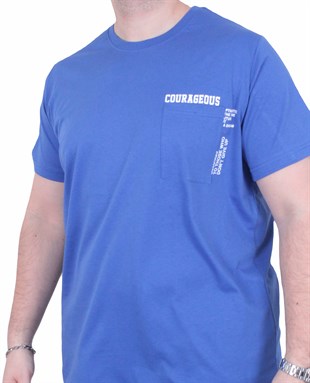 Starbattal Erkek Büyük Beden Sıfır Yaka Tişört Courageous 26146 SAKS