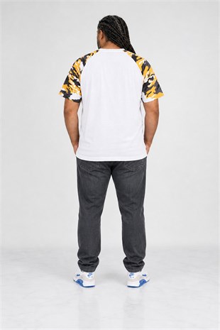 Starbattal Büyük Beden Raglan Sleeve Camouflage Erkek Tişört 23146 HARDAL