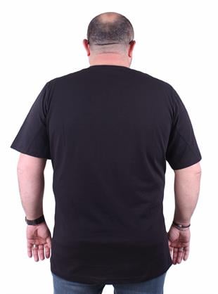 Erkek Büyük Beden TMY Tişört 23164 SIYAH