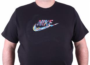 Erkek Büyük Beden Sıfır Yaka Tişört 23168 SIYAH