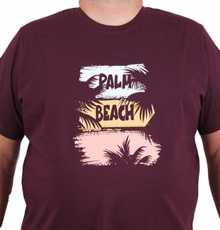 Starbattal Erkek Büyük Beden Sıfır Yaka Tişört Palm Beach 25188 MURDUM