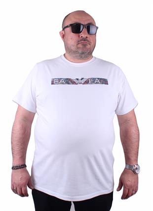 EA Sıfır Yaka Tişört 23156 BEYAZ