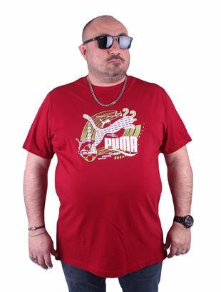 Erkek Büyük Beden PM Tişört 23163 BORDO