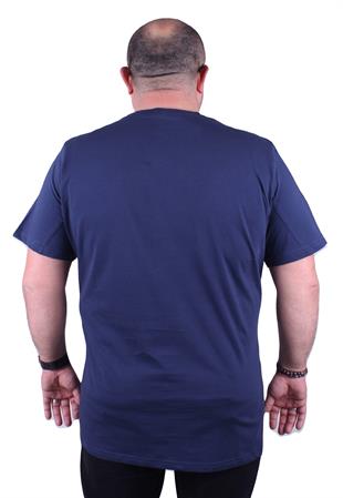 Erkek Büyük Beden Sıfır Yaka Tişört 23170 Marin