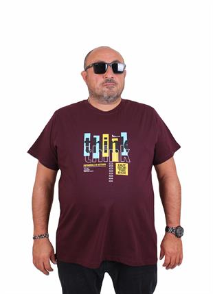 Starbattal Erkek Büyük Beden Sıfır Yaka Tişört Think 25184 MURDUM