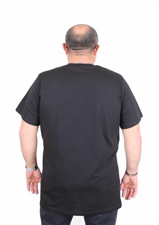Starbattal Erkek Büyük Beden Sıfır Yaka Tişört Forget To Rules 25156 SIYAH