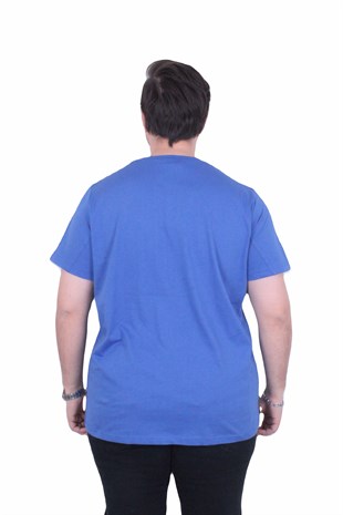 Starbattal Erkek Büyük Beden Sıfır Yaka Tişört Courageous 26146 SAKS