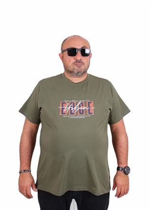 Starbattal Erkek Büyük Beden Sıfır Yaka Tişört Edge 25190 HAKI