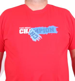 Starbattal Erkek Büyük Beden Sıfır Yaka Tişört Champion 25180 KIRMIZI