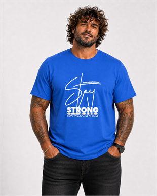 Starbattal Erkek Büyük Beden Sıfır Yaka Tişört Strong 26131 SAKS