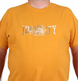 Starbattal Erkek Büyük Beden Sıfır Yaka Tişört Identity 25189 HARDAL