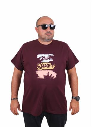 Starbattal Erkek Büyük Beden Sıfır Yaka Tişört Palm Beach 25188 MURDUM