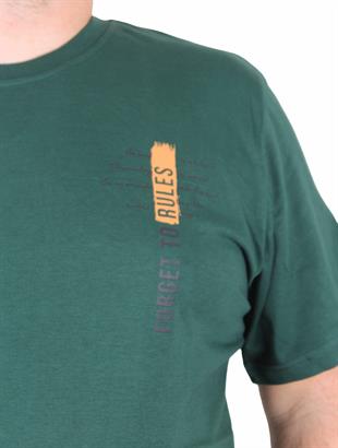 Starbattal Erkek Büyük Beden Sıfır Yaka Tişört Forget To Rules 25156 NEFTI