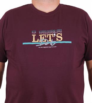 Starbattal Erkek Büyük Beden Sıfır Yaka Tişört Lets Do It 25186 MURDUM