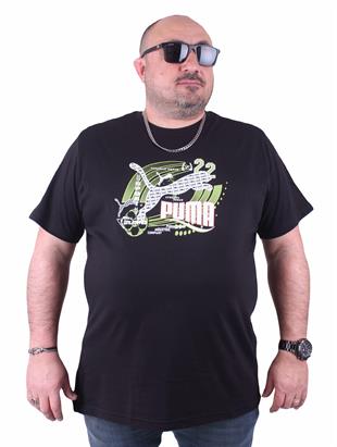 Erkek Büyük Beden PM Tişört 23163 SIYAH