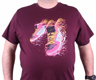 Erkek Büyük Beden Sıfır Yaka Tişört 23170 MURDUM