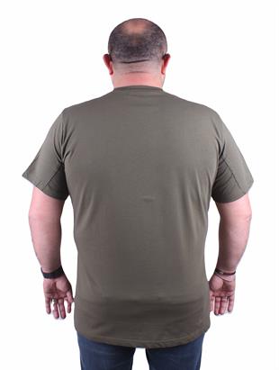 Starbattal Büyük Beden Sıfır Yaka Tişört Play Station 23171 HAKI