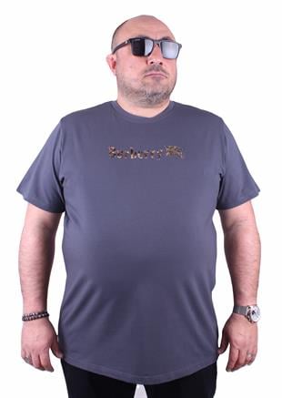 BURB Sıfır Yaka Tişört 23153 FUME