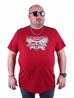 Erkek Büyük Beden TMY Tişört 23164 BORDO